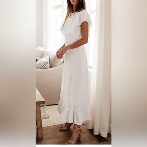 White midi dress